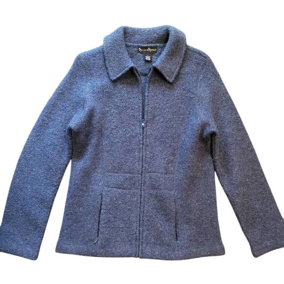Mercer & Madison Jacket Women's Small Boiled Wool Tailored Zip Up Lagenlook - Picture 1 of 4